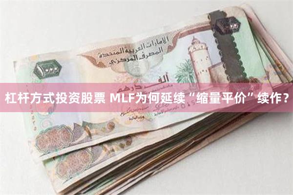 杠杆方式投资股票 MLF为何延续“缩量平价”续作？