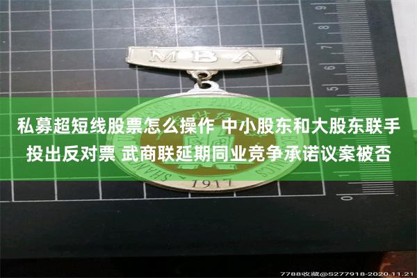 私募超短线股票怎么操作 中小股东和大股东联手投出反对票 武商联延期同业竞争承诺议案被否