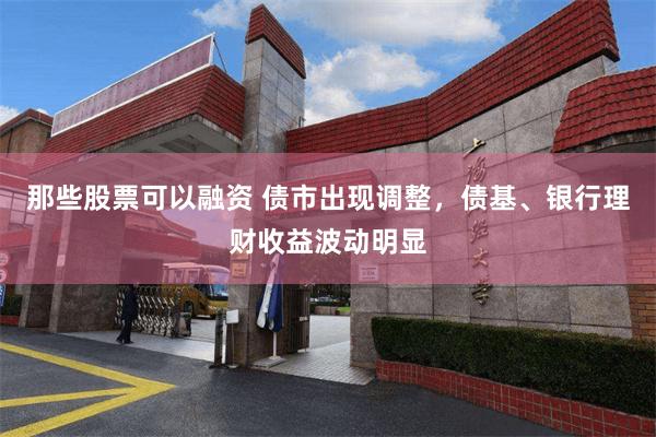 那些股票可以融资 债市出现调整，债基、银行理财收益波动明显