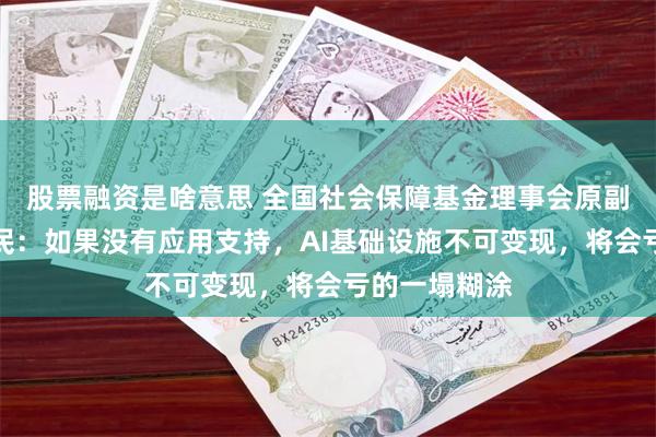 股票融资是啥意思 全国社会保障基金理事会原副理事长王忠民：如果没有应用支持，AI基础设施不可变现，将会亏的一塌糊涂