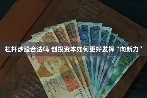 杠杆炒股合法吗 创投资本如何更好发挥“向新力”