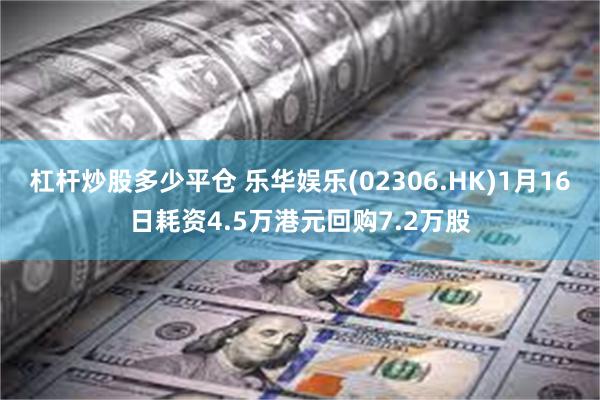 杠杆炒股多少平仓 乐华娱乐(02306.HK)1月16日耗资4.5万港元回购7.2万股