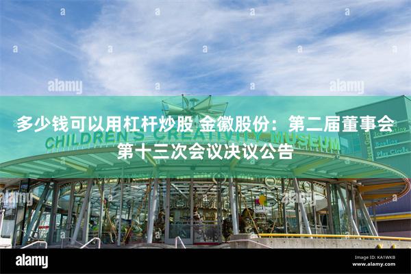 多少钱可以用杠杆炒股 金徽股份：第二届董事会第十三次会议决议公告